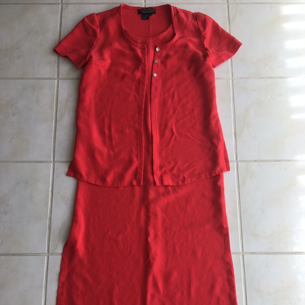Ladies Silk Midi Dress with Matching Jacket